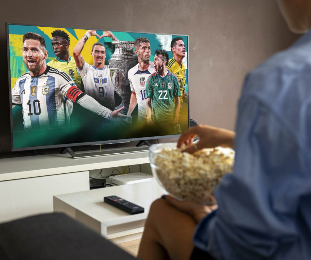 Desfrute de partidas de futebol com o receptor de TV