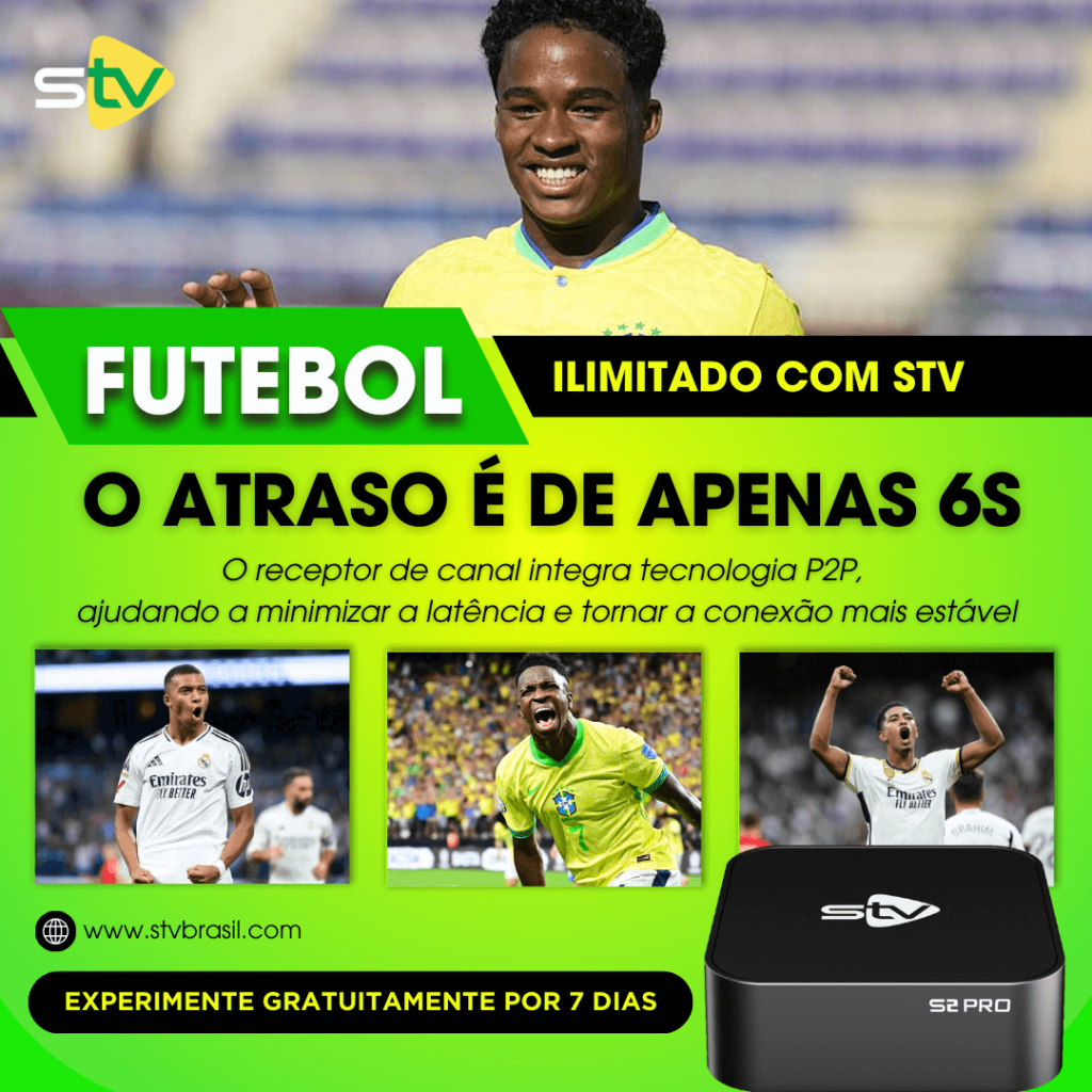 Endrick deixará o Real Madrid em breve? Assista futebol com apenas 6 segundos de atraso no receptor do canal STV