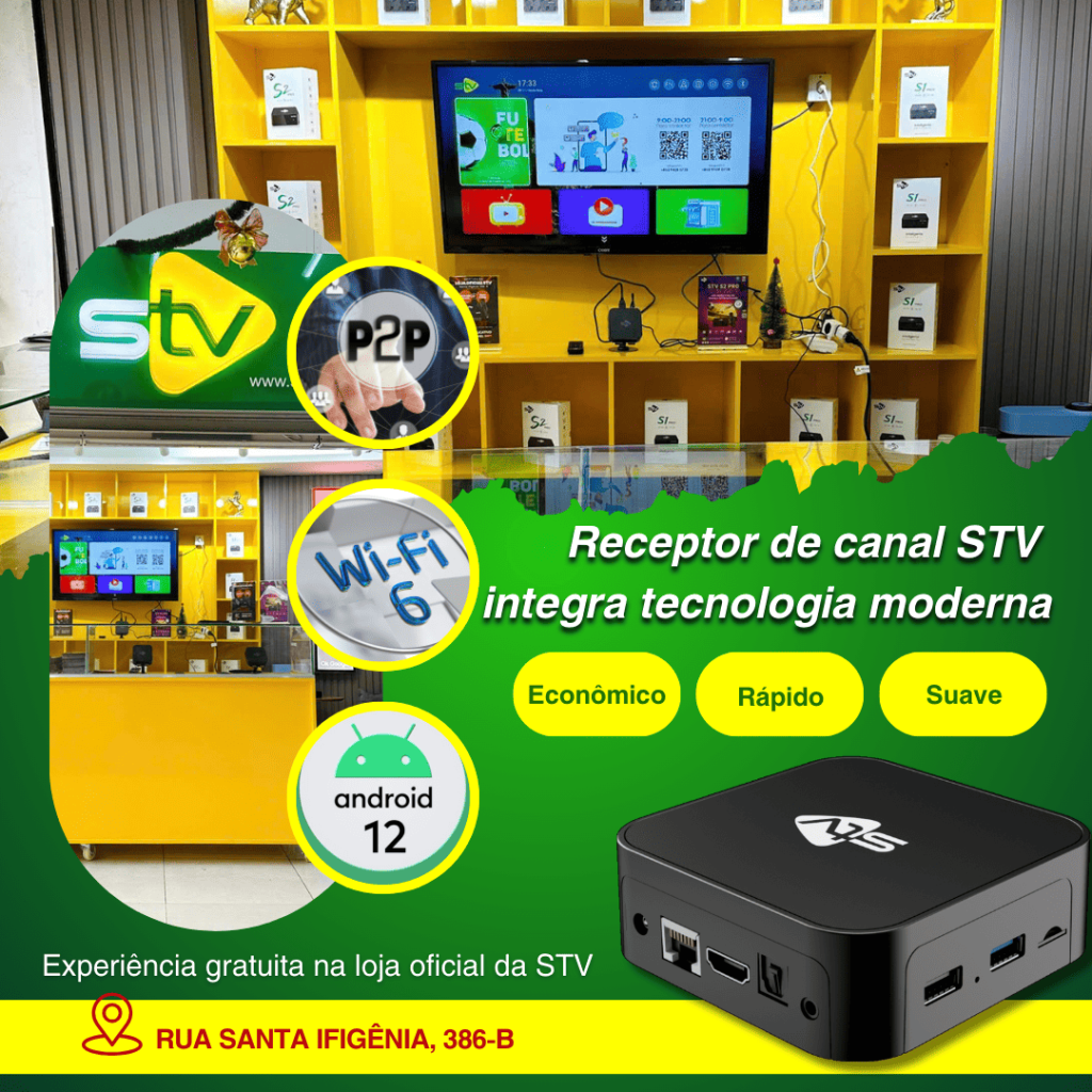 Quais tecnologias modernas o receptor de canais STV utiliza?
