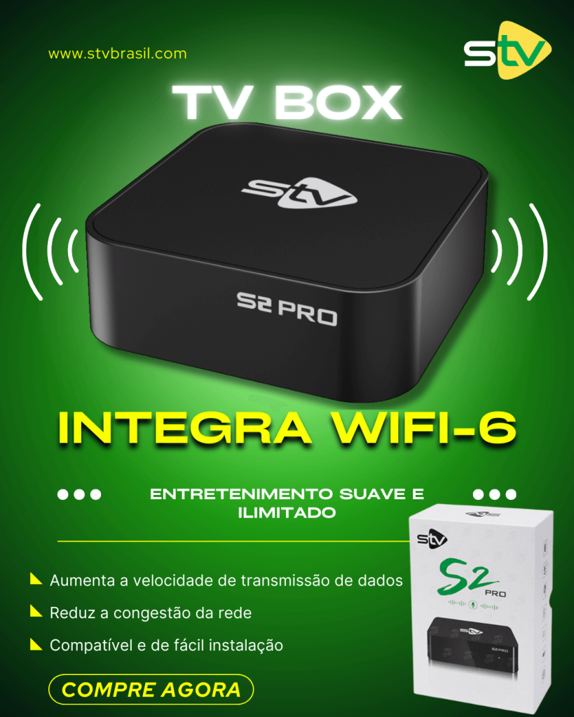 Experiência de entretenimento suave com TV Box integrado com tecnologia WIFI-6