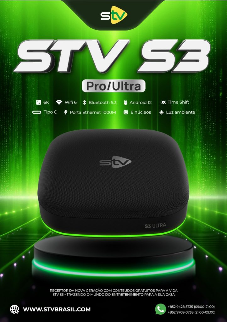 Receptor de canais de nova geração STV S3 - Design premium, desempenho superior