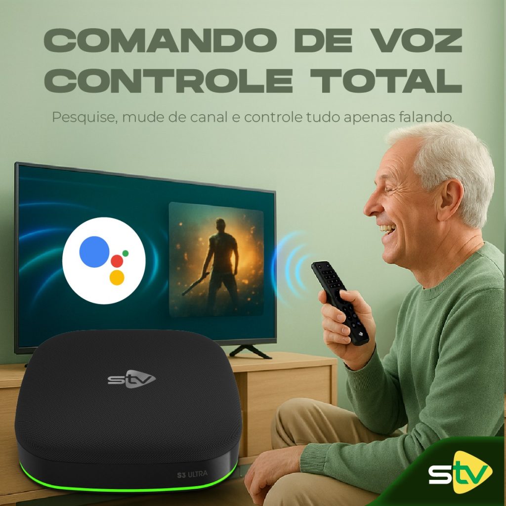 Suporte para controle por voz no STV TVbox – Controle fácil, entretenimento confortável