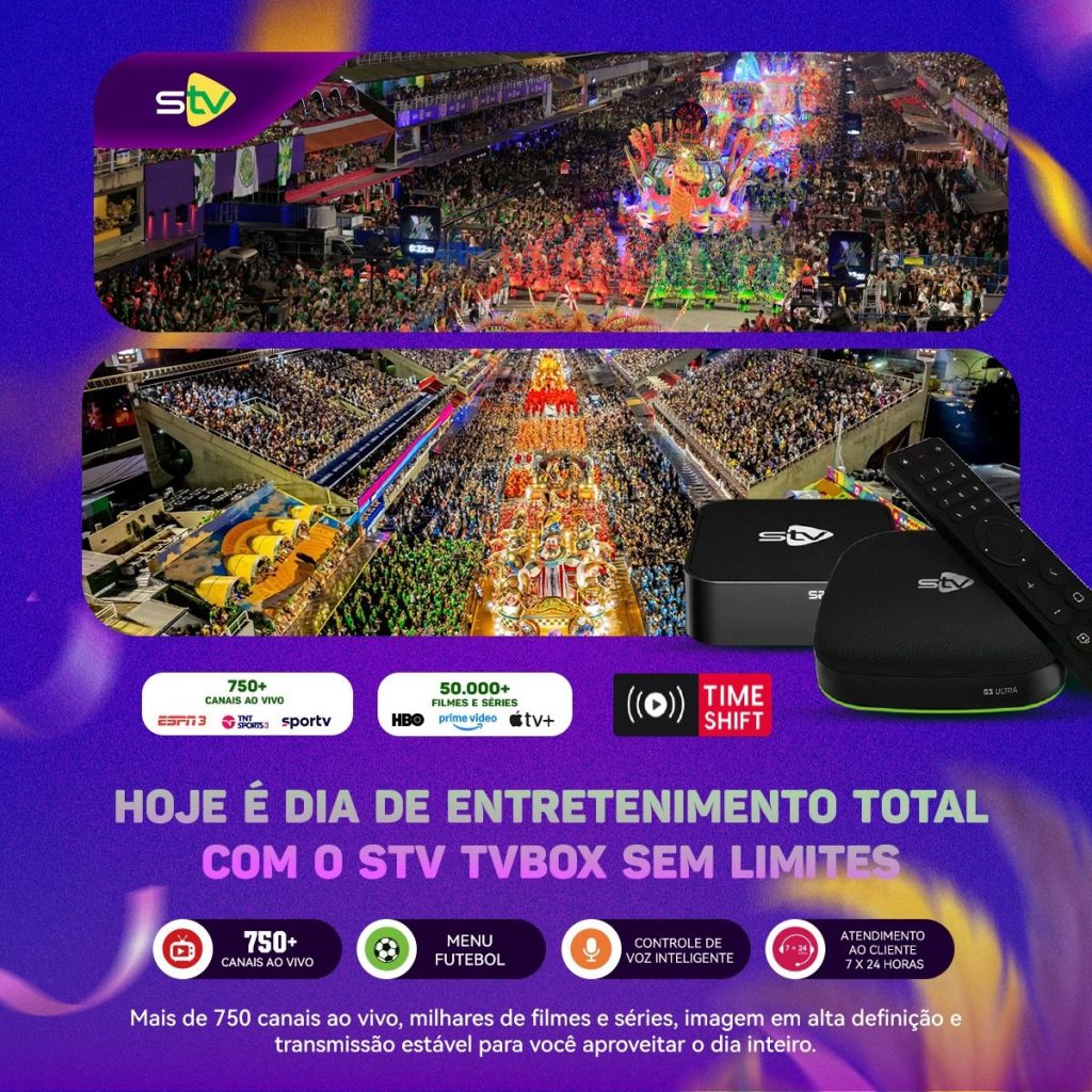 Panorama das 3 noites de desfiles do Carnaval Grupo Especial 2026 na STV TV Box